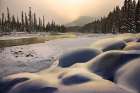 Bow River snow mounds, Canada Art Print